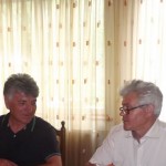 Tina Vasile Pop Silaghi(cămaşă neagră) şi Dum itru Trotuş, Camera Agricolă Neamţ